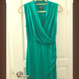 Bebe green mini wrap dress